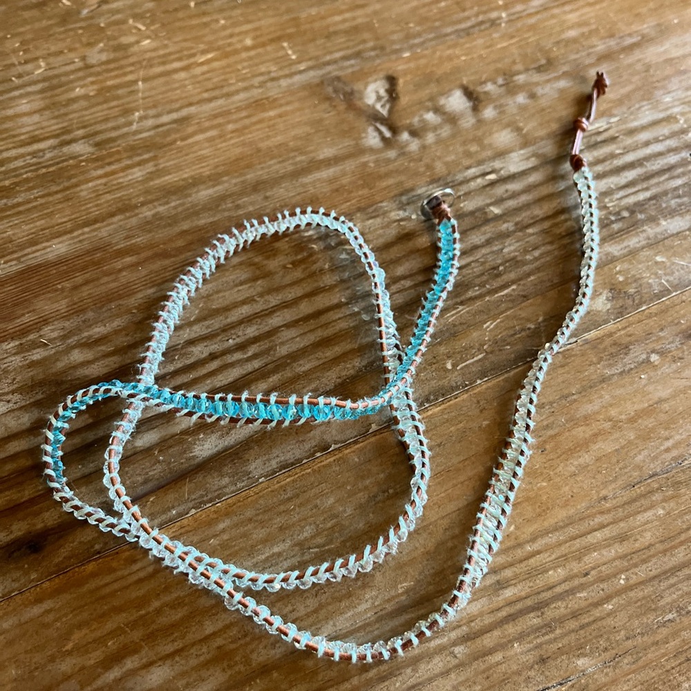 Blue and White Braided Necklace